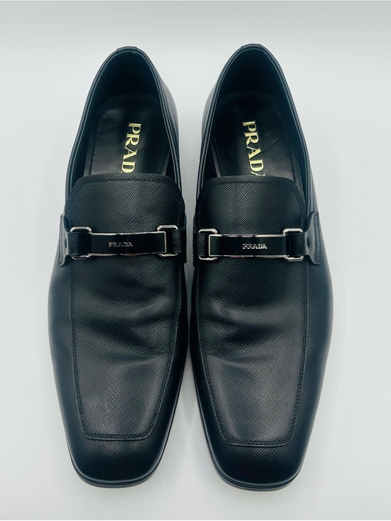 PRADA Saffiano Logo Loafers Shoes in Black Men's 9.5, #2DC135